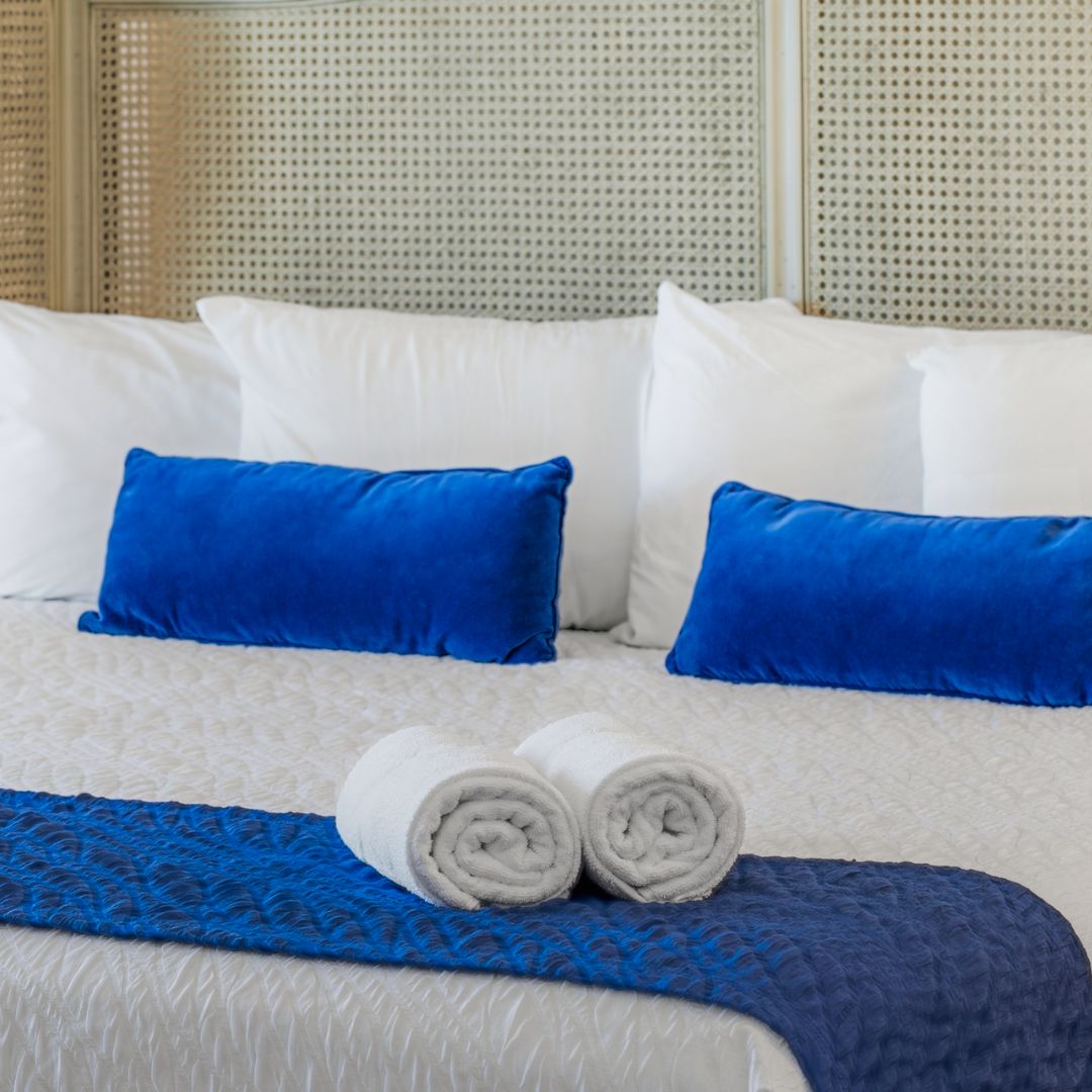 Blue Standard Bedding in a Sandbridge Blue vacation home