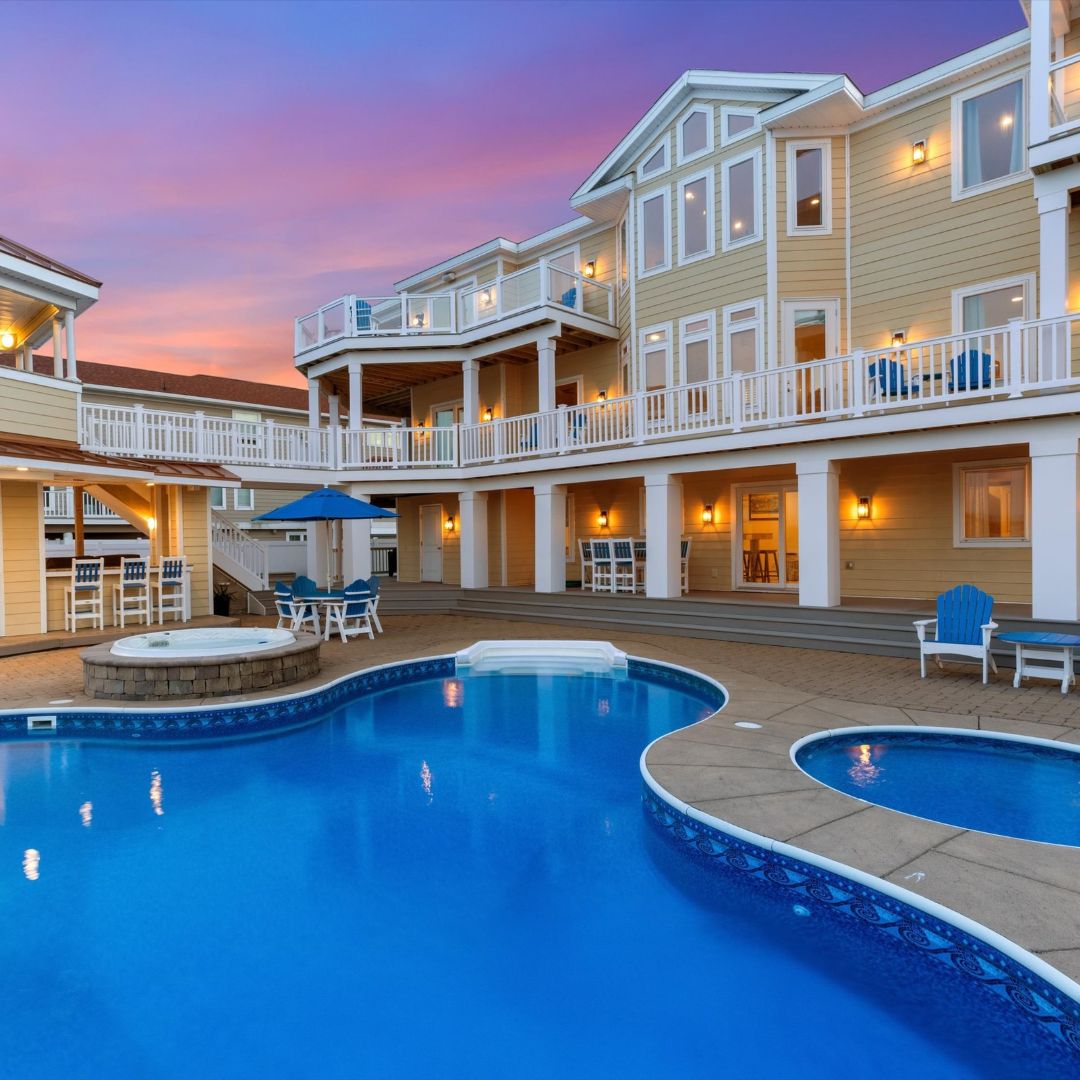 Private pool at a Sandbridge vacation rental